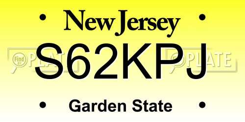 S62KPJ New Jersey License Plate