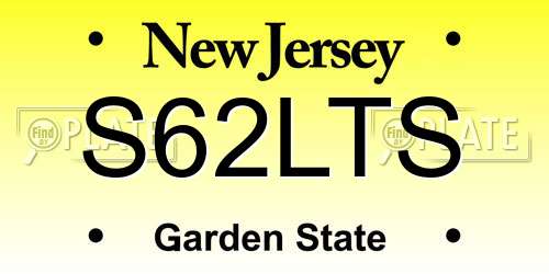 S62LTS New Jersey License Plate