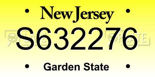 S632276 New Jersey License Plate