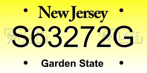 S63272G New Jersey License Plate
