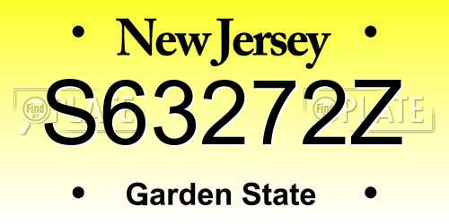 S63272Z New Jersey License Plate