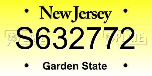 S632772 New Jersey License Plate