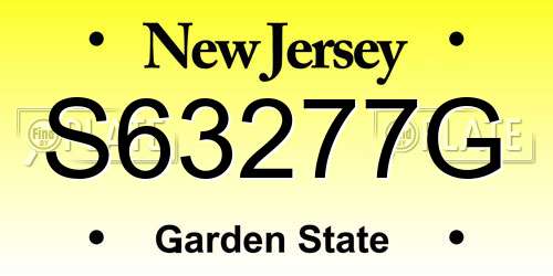 S63277G New Jersey License Plate