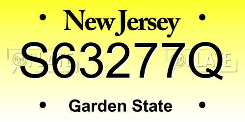 S63277Q New Jersey License Plate