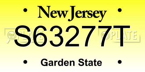 S63277T New Jersey License Plate