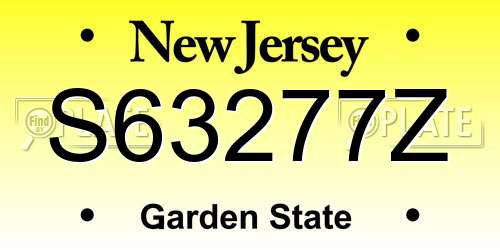S63277Z New Jersey License Plate