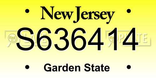 S636414 New Jersey License Plate