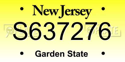 S637276 New Jersey License Plate