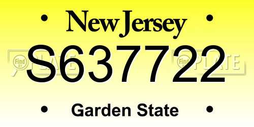 S637722 New Jersey License Plate