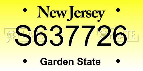 S637726 New Jersey License Plate