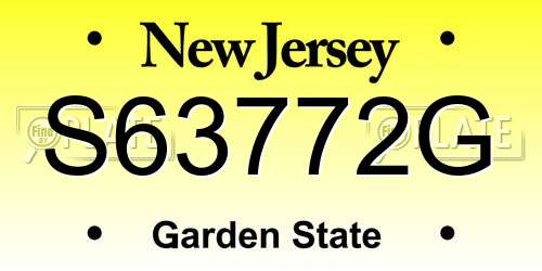 S63772G New Jersey License Plate