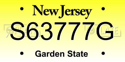 S63777G New Jersey License Plate