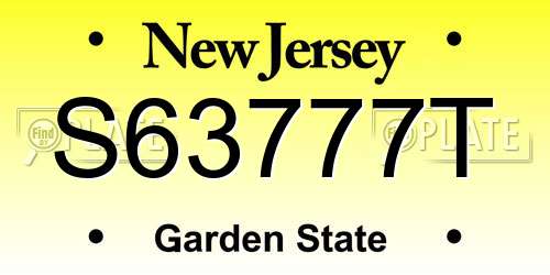 S63777T New Jersey License Plate