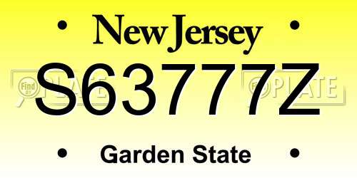 S63777Z New Jersey License Plate