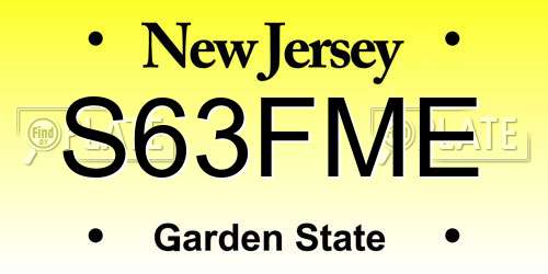 S63FME New Jersey License Plate