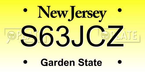 S63JCZ New Jersey License Plate