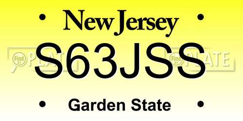 S63JSS New Jersey License Plate