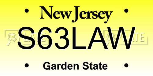 S63LAW New Jersey License Plate