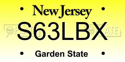 S63LBX New Jersey License Plate