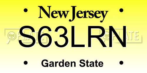 S63LRN New Jersey License Plate