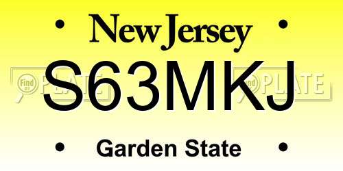 S63MKJ New Jersey License Plate