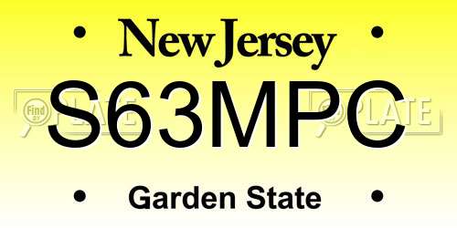 S63MPC New Jersey License Plate