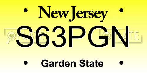 S63PGN New Jersey License Plate