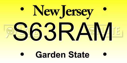 S63RAM New Jersey License Plate
