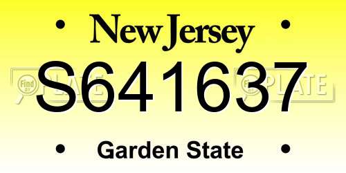 S641637 New Jersey License Plate