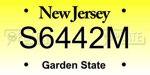 S6442M New Jersey License Plate