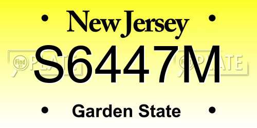 S6447M New Jersey License Plate