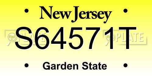S64571T New Jersey License Plate