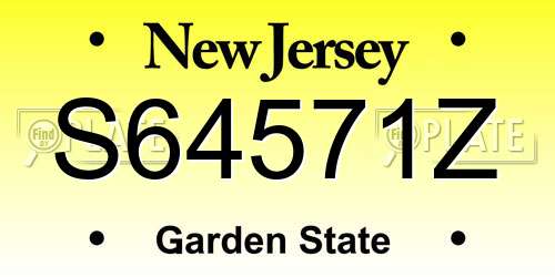 S64571Z New Jersey License Plate