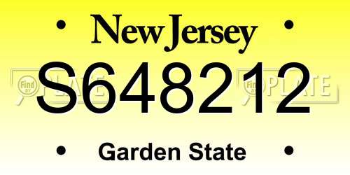 S648212 New Jersey License Plate