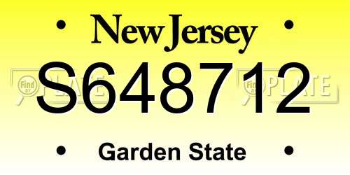S648712 New Jersey License Plate