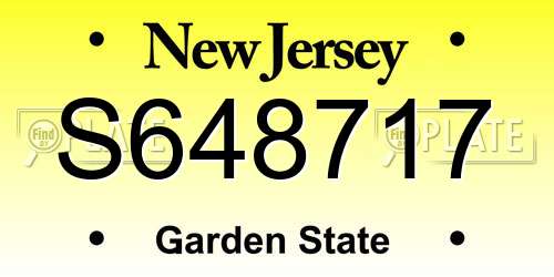 S648717 New Jersey License Plate