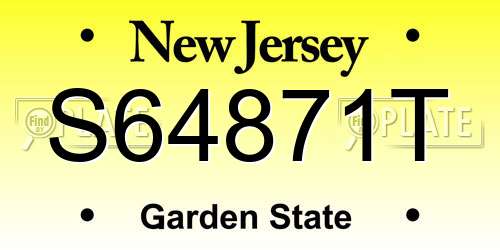 S64871T New Jersey License Plate