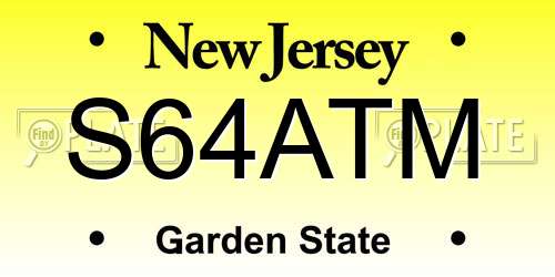 S64ATM New Jersey License Plate