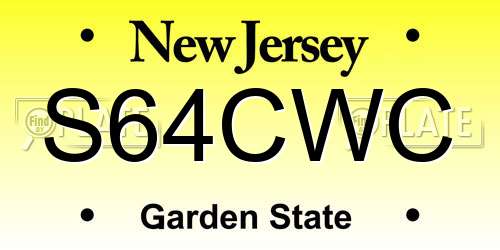 S64CWC New Jersey License Plate