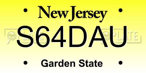 S64DAU New Jersey License Plate