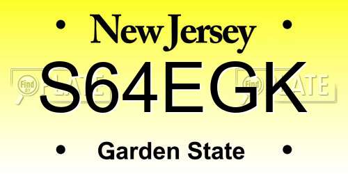 S64EGK New Jersey License Plate