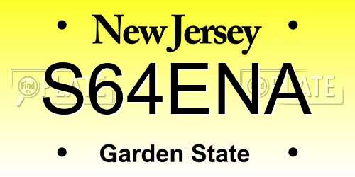 S64ENA New Jersey License Plate