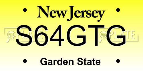 S64GTG New Jersey License Plate