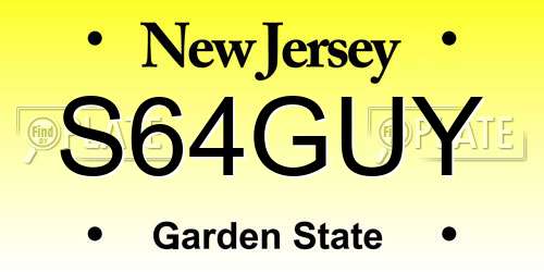 S64GUY New Jersey License Plate