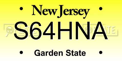 S64HNA New Jersey License Plate