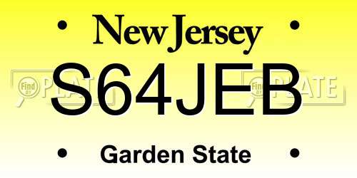 S64JEB New Jersey License Plate