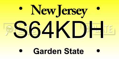 S64KDH New Jersey License Plate