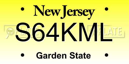 S64KML New Jersey License Plate