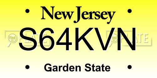 S64KVN New Jersey License Plate
