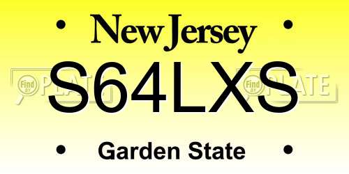 S64LXS New Jersey License Plate